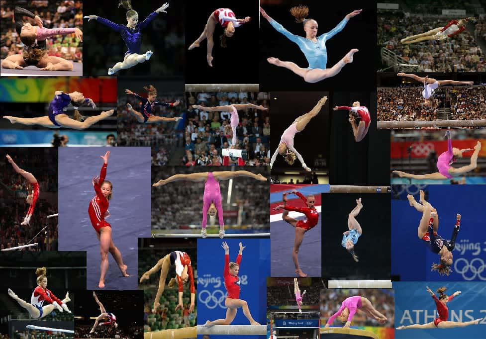 Cute Gymnastics Collage Background