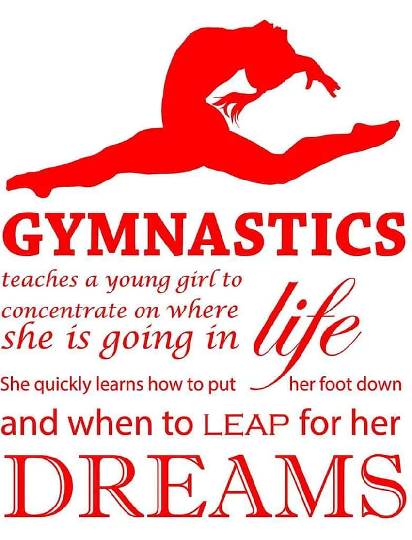 Cute Gymnastics Dreams Quote Background