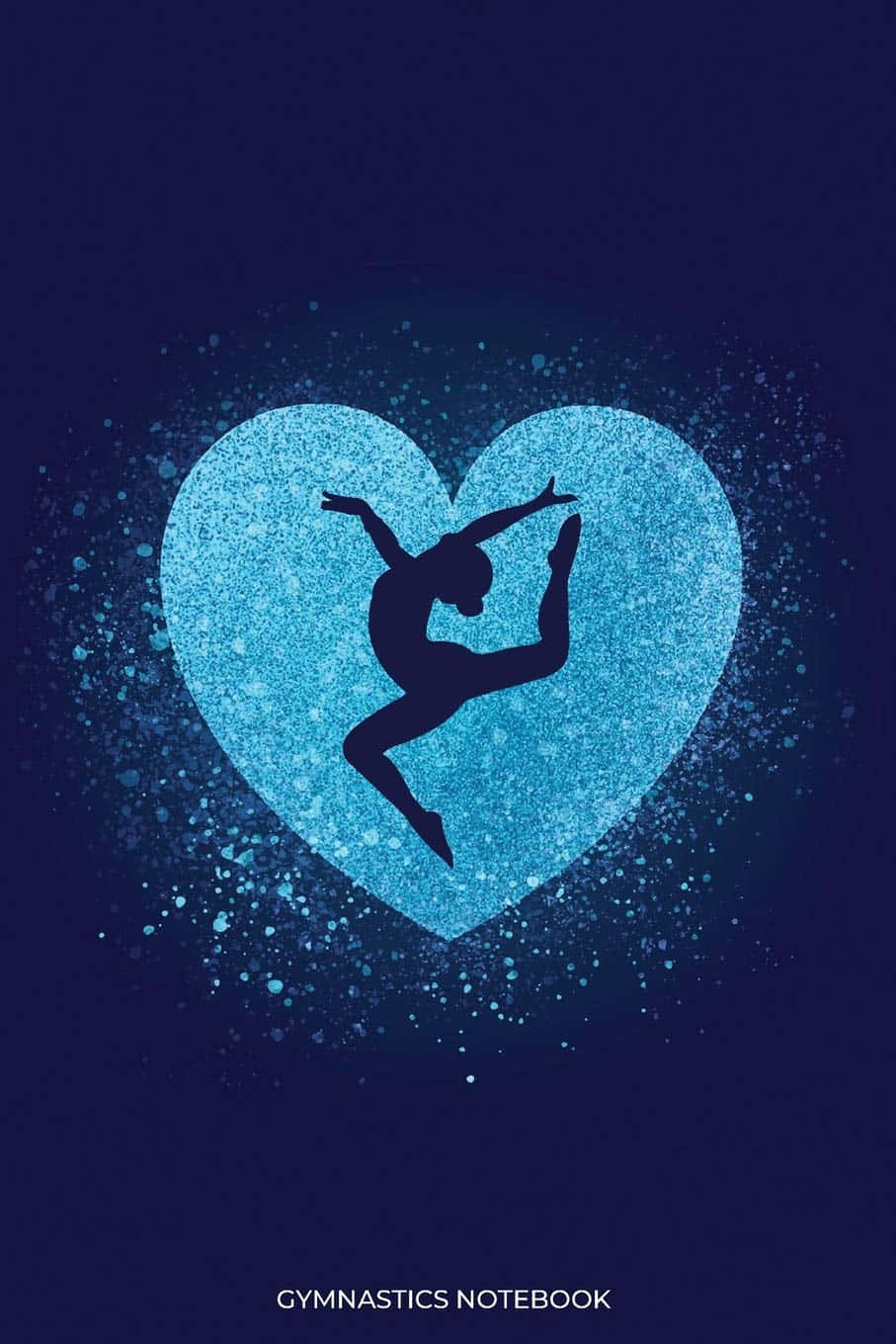 Cute Gymnastics Inside Blue Heart Background