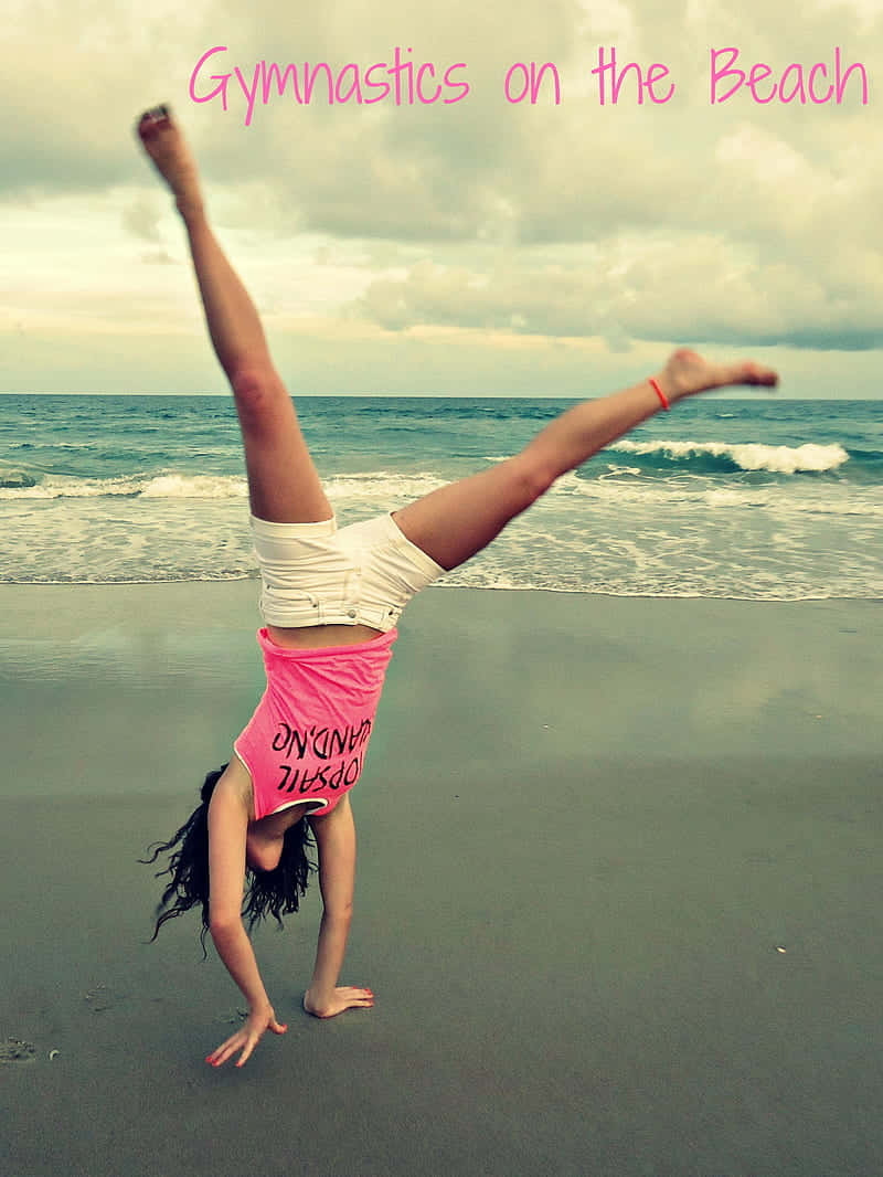 Cute Gymnastics Kid Handstand Background
