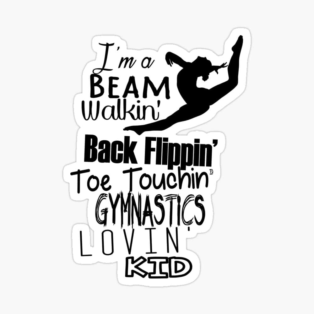 Cute Gymnastics Kid Quote Background