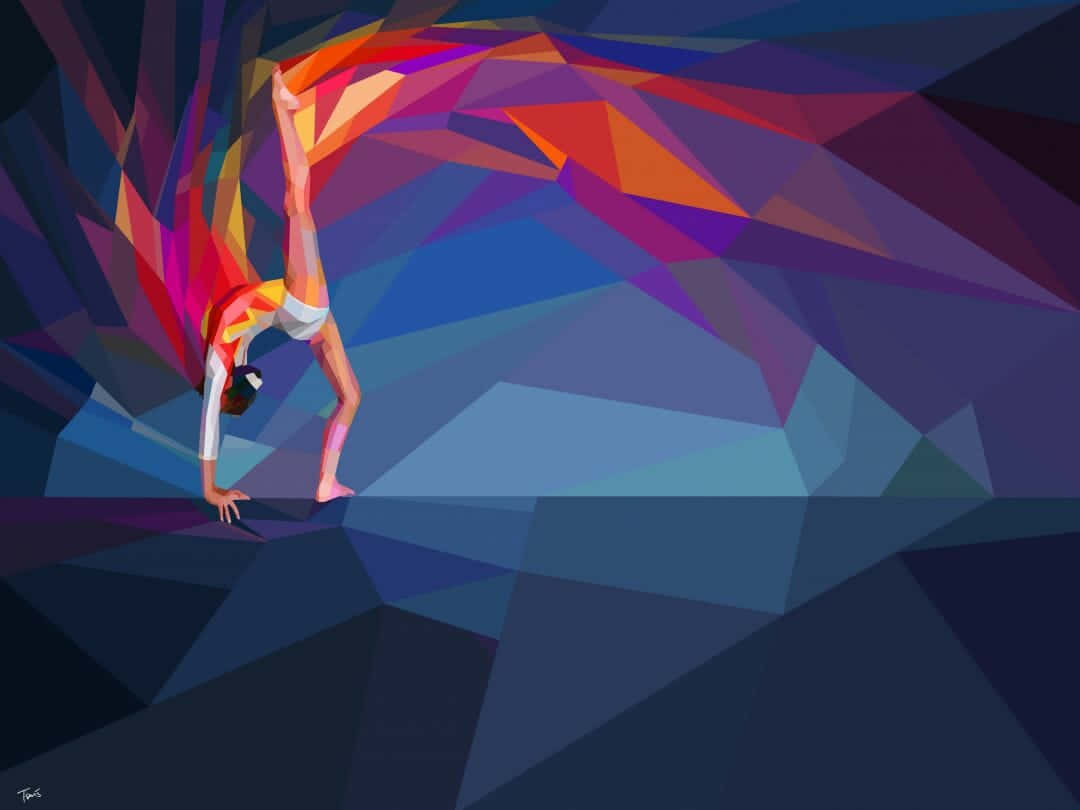Cute Gymnastics Pixel Art Background