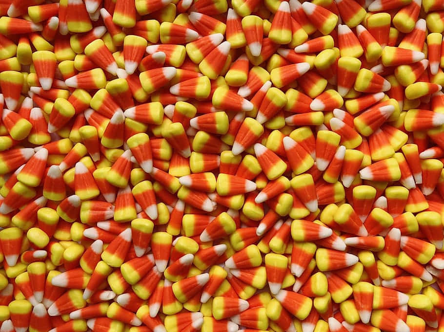 Cute Halloween Candy Corns Background