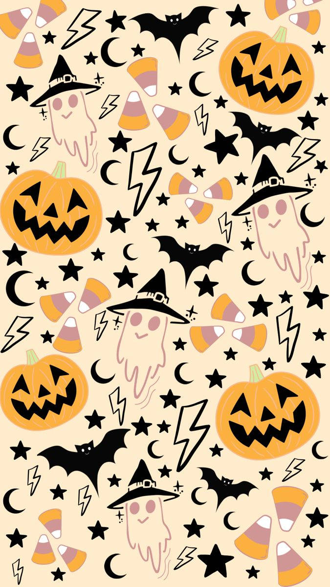Cute Halloween Frightening Poster Iphone Background