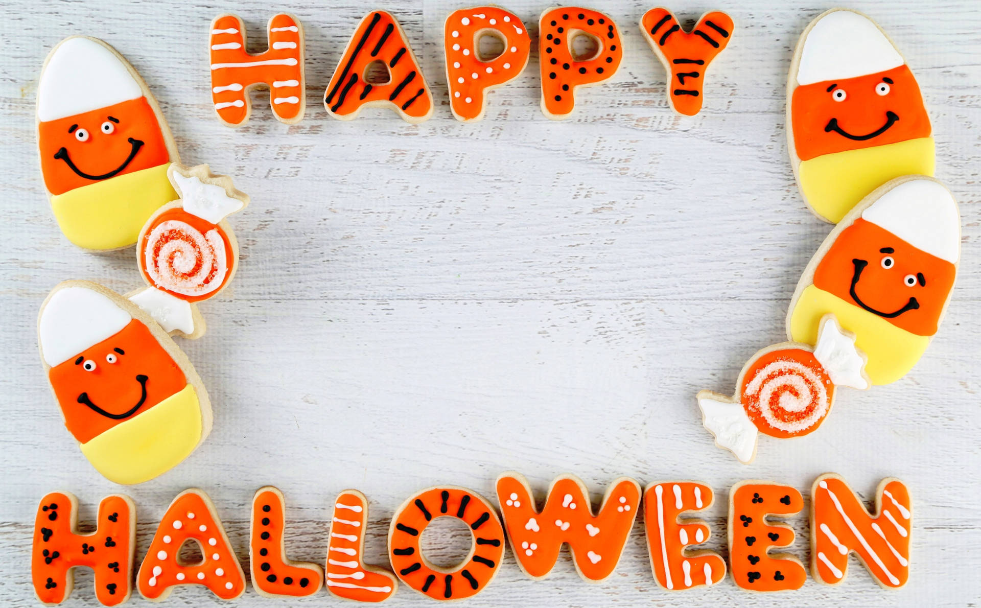Cute Halloween Greeting Cookies Background
