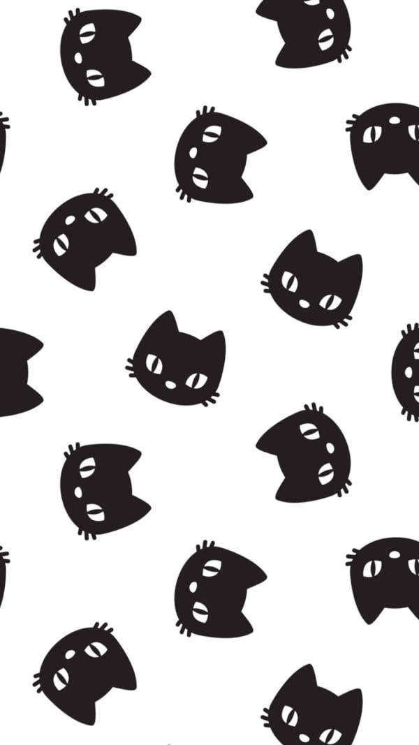 Cute Halloween Iphone Black Cats Pattern Background
