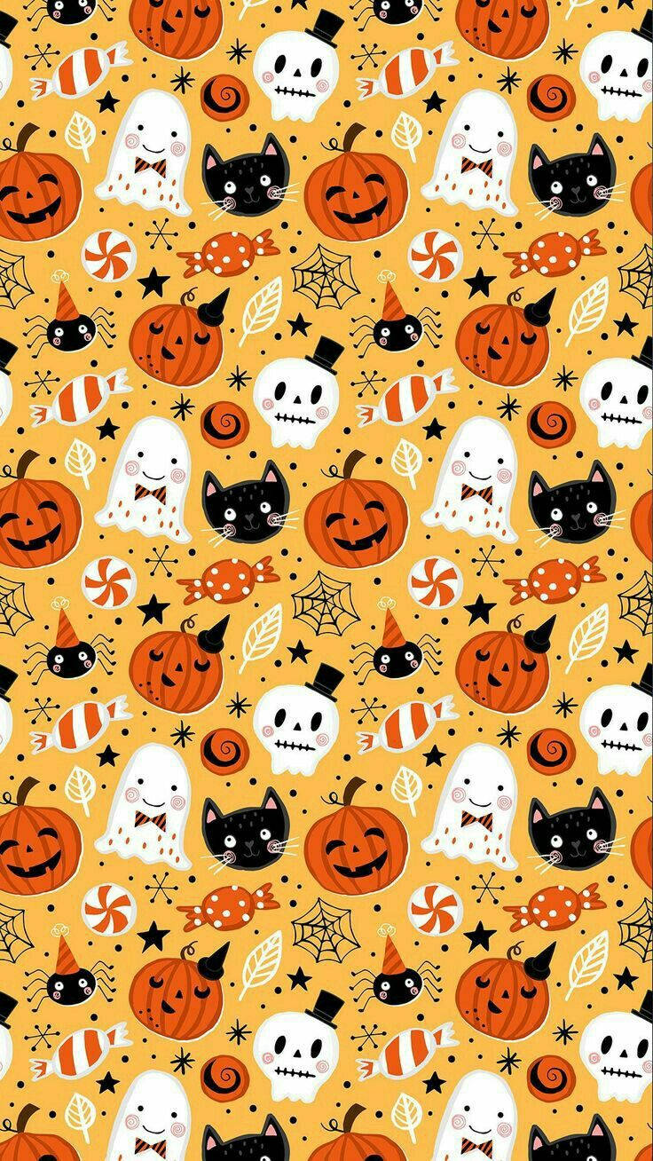 Cute Halloween Iphone Figures Background