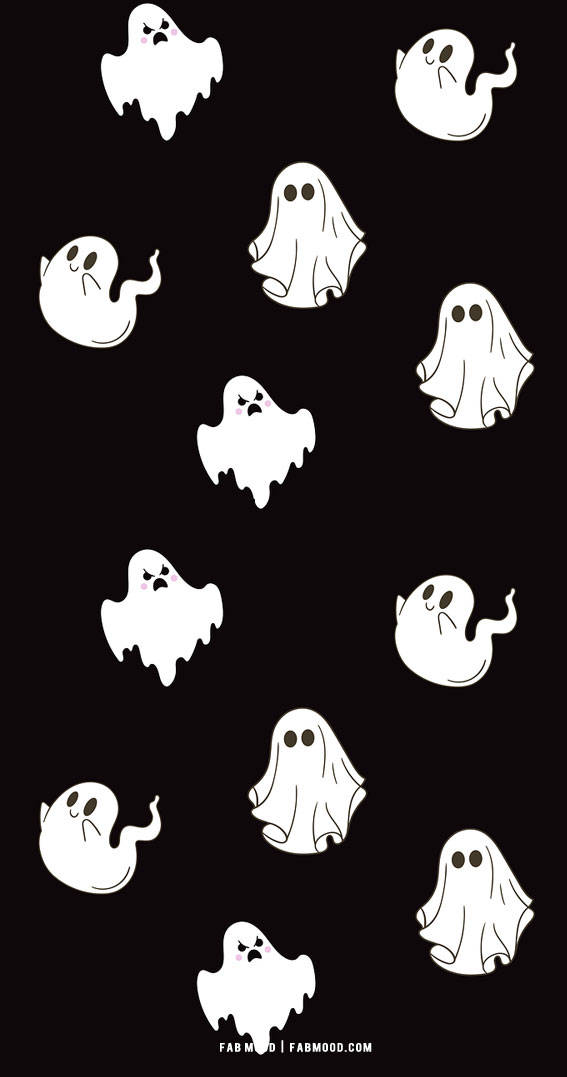 Cute Halloween Iphone Ghost Pattern Background