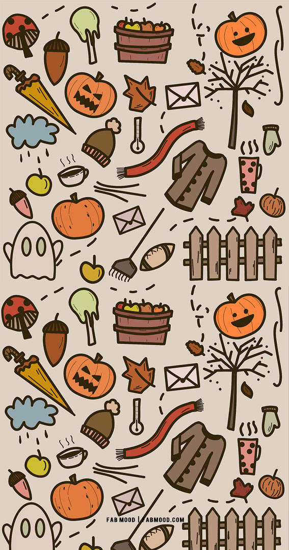 Cute Halloween Iphone Horrifying Icons Background