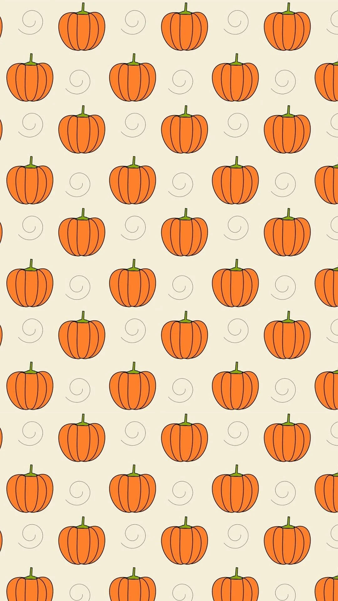 Cute Halloween Iphone Orange Pumpkin Pattern Background