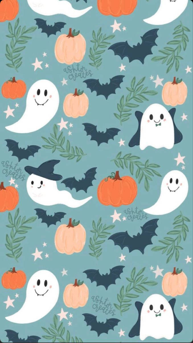 Cute Halloween Iphone Petrifying Symbols Background