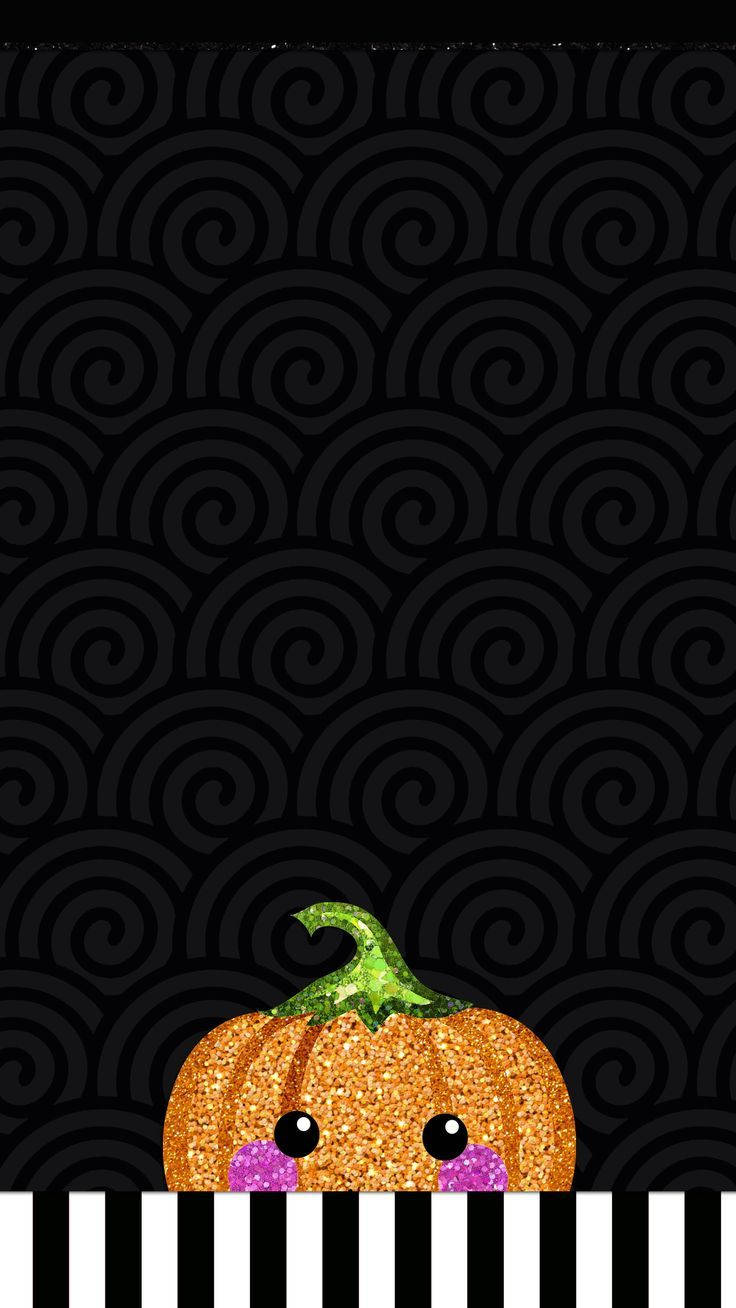 Cute Halloween Iphone Shy Pumpkin Background