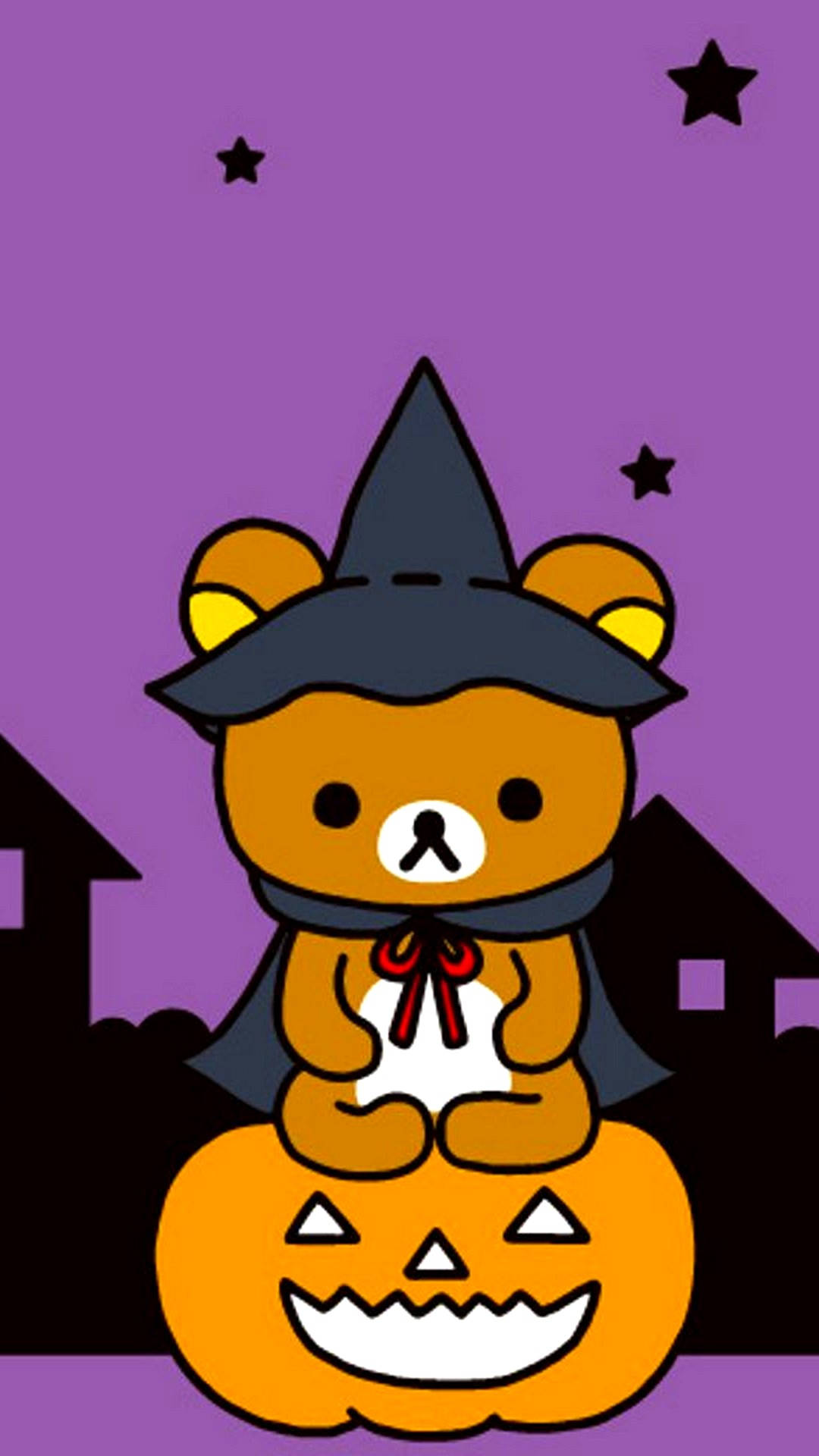 Cute Halloween Iphone Witch Bear Background