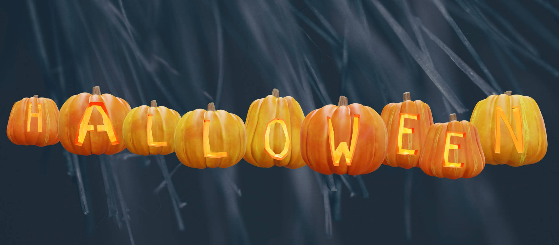 Cute Halloween Lettered Pumpkins Background