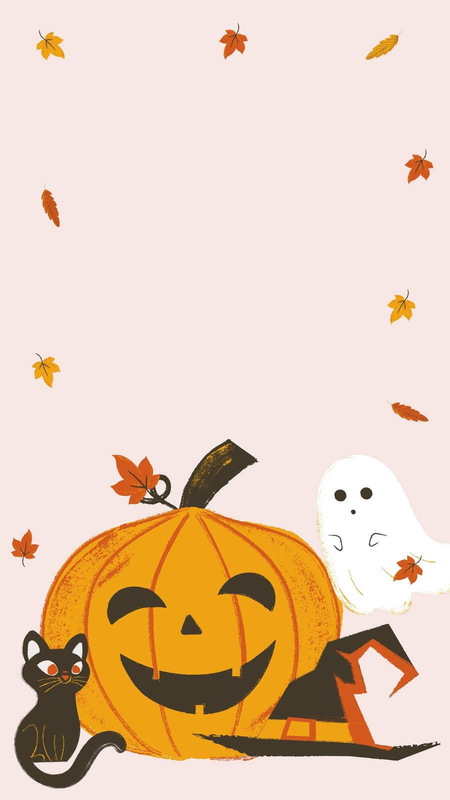 Cute Halloween Phone Symbols Background