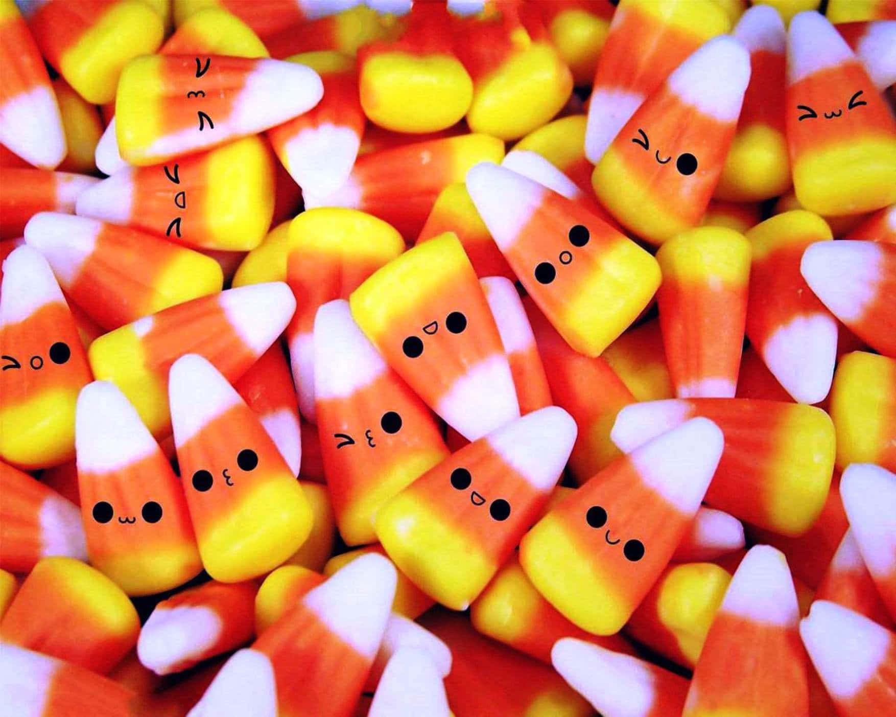 Cute Halloween Triangular Candies Background