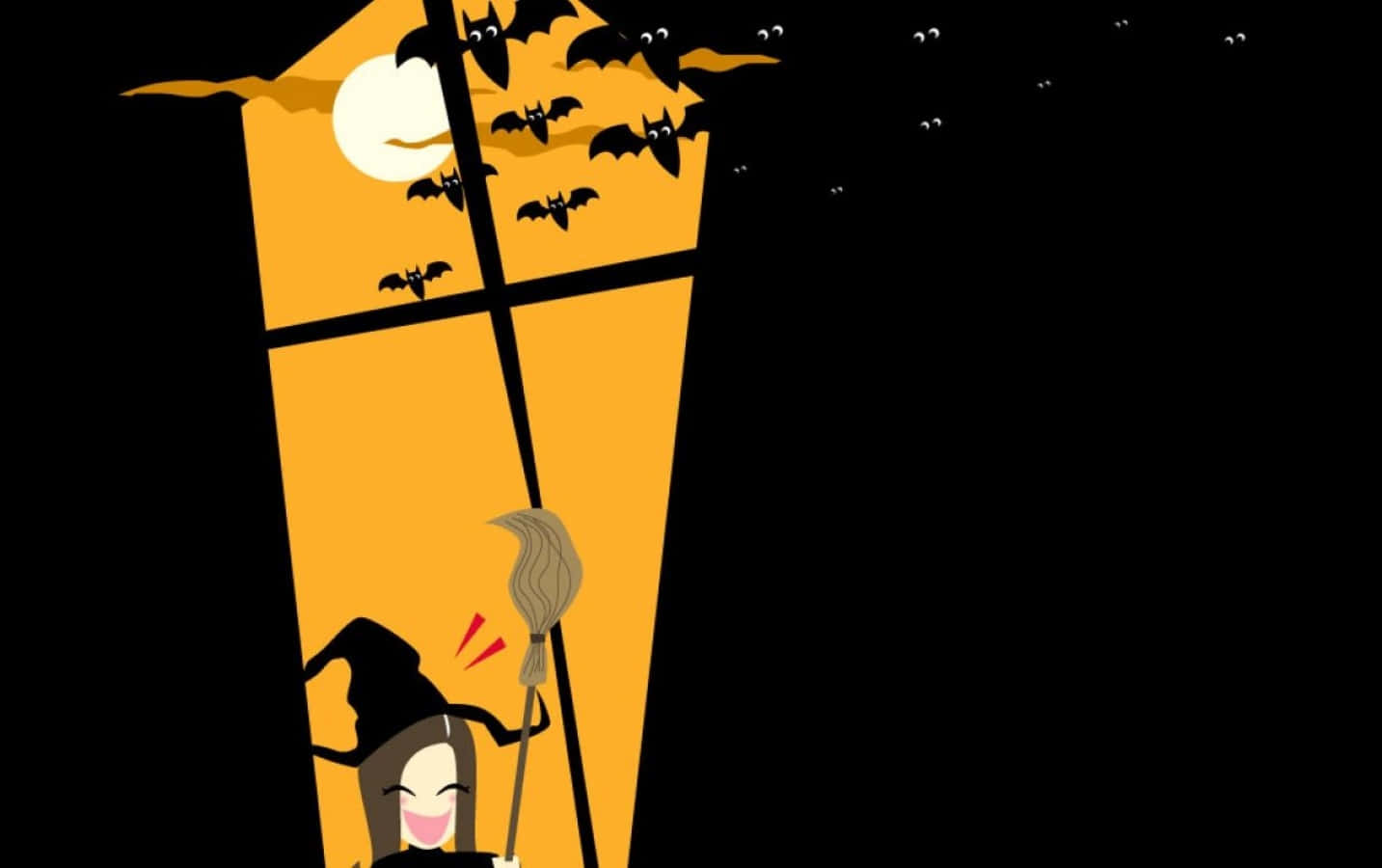 Cute Halloween Witch Vector Art Background