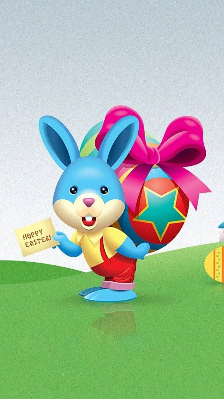 Cute Happy Easter Bunny Background