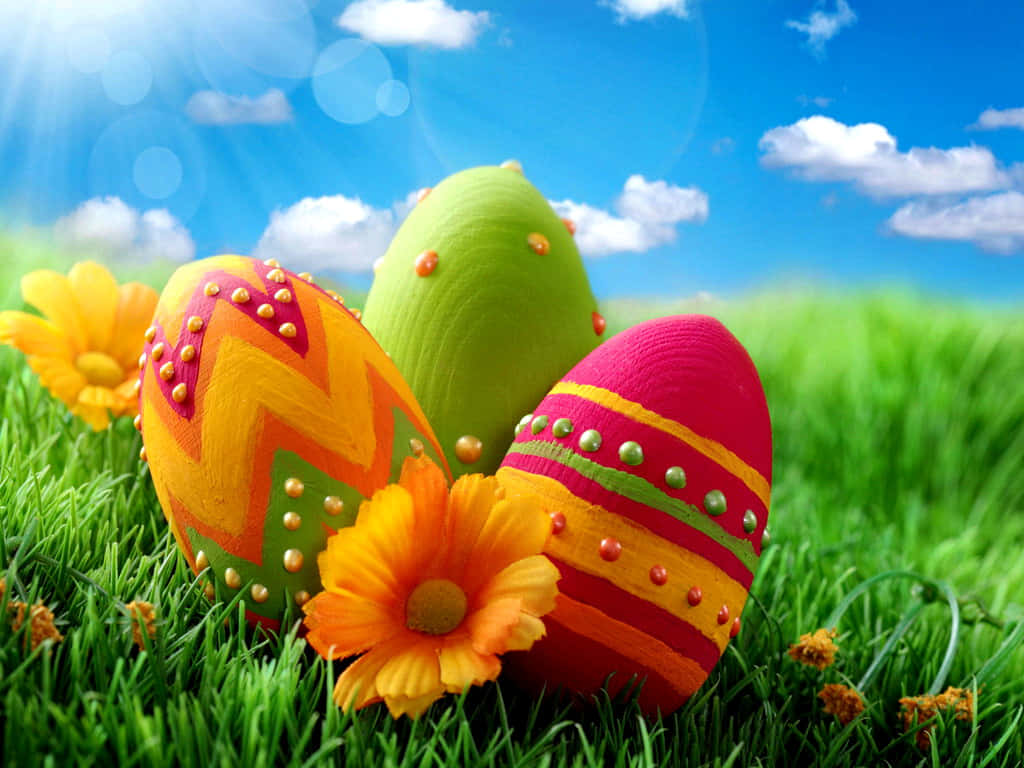 Cute Happy Easter Vibrant Background