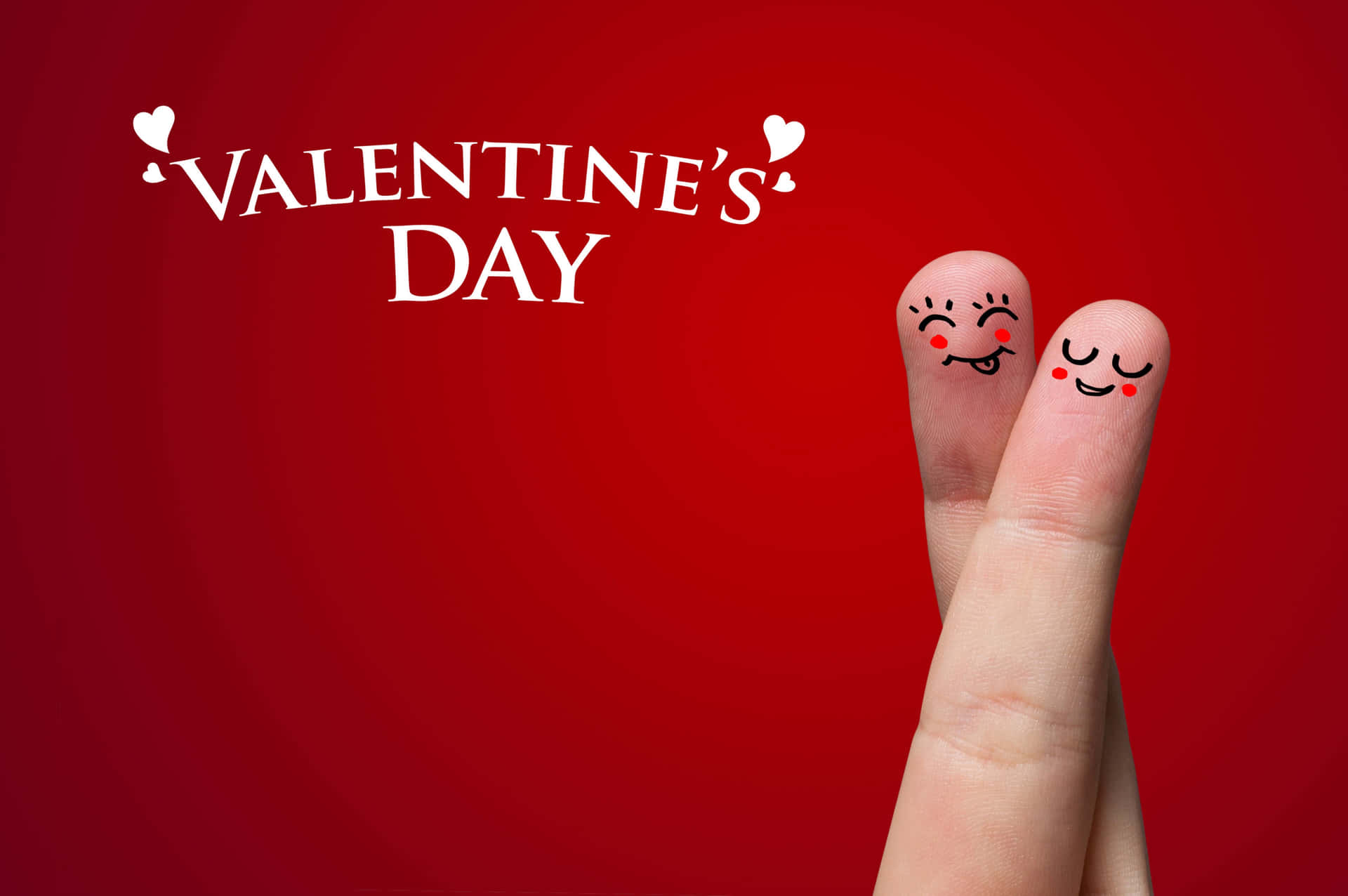 Cute Happy Valentine Day Fingers Background