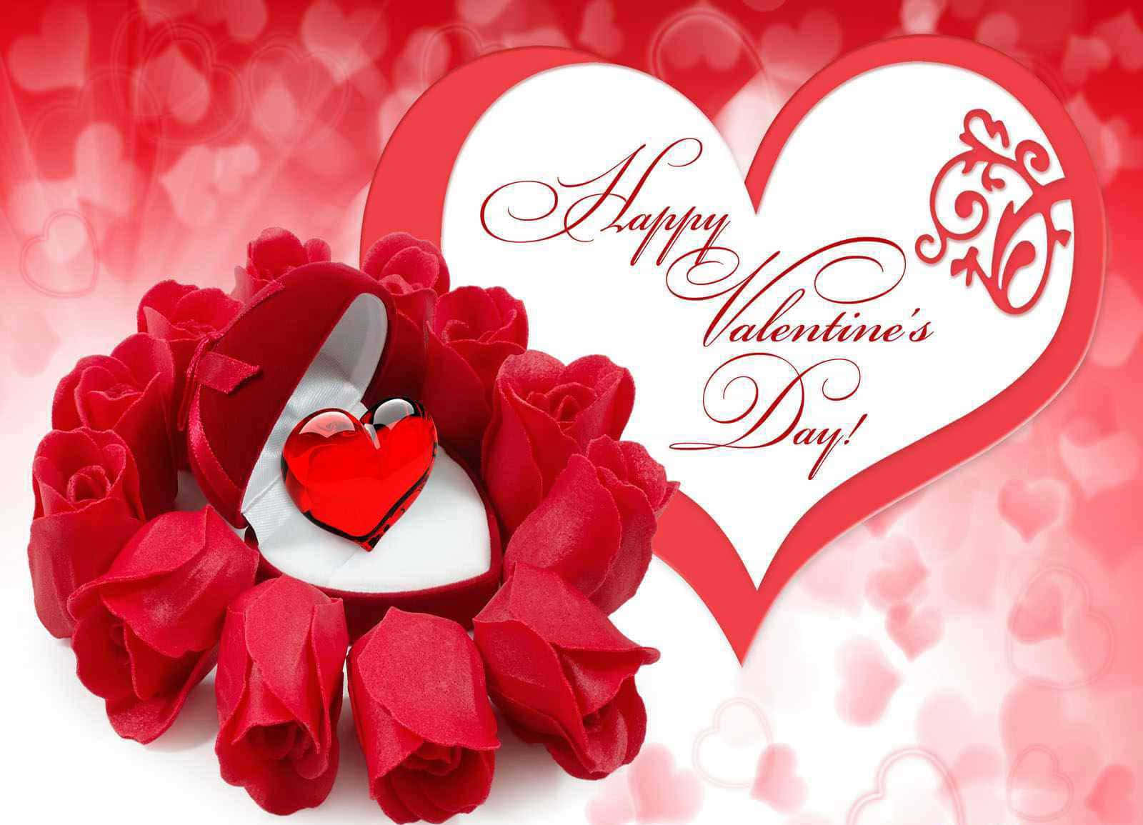 Cute Happy Valentine Day Flowers Background