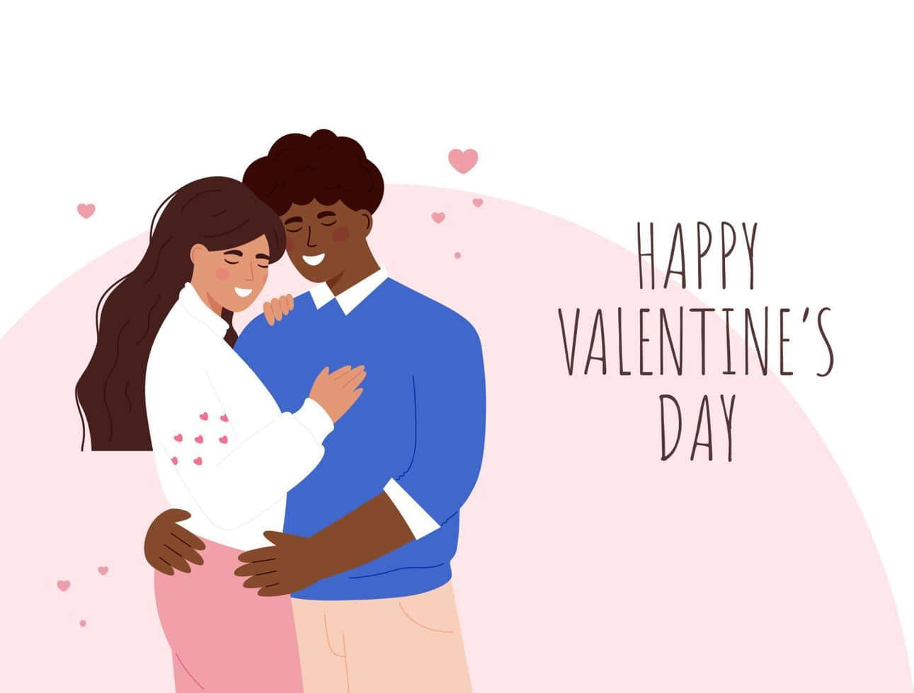 Cute Happy Valentine Day Vector Background