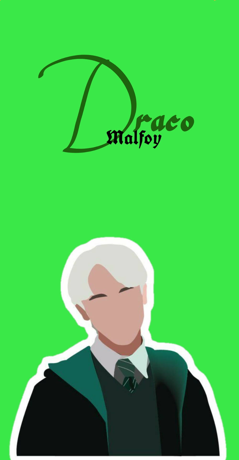 Cute Harry Potter Draco Neon Green Background