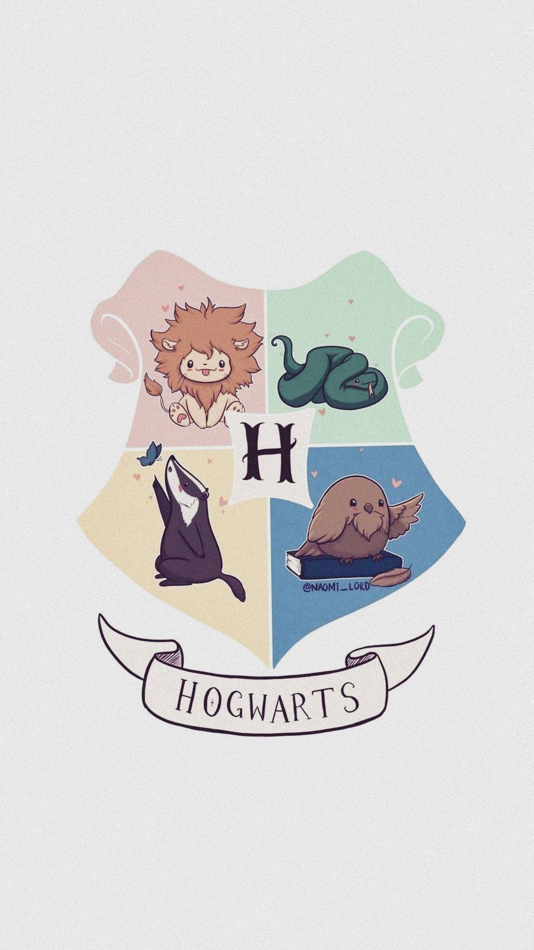 Cute Harry Potter Four Houses Background