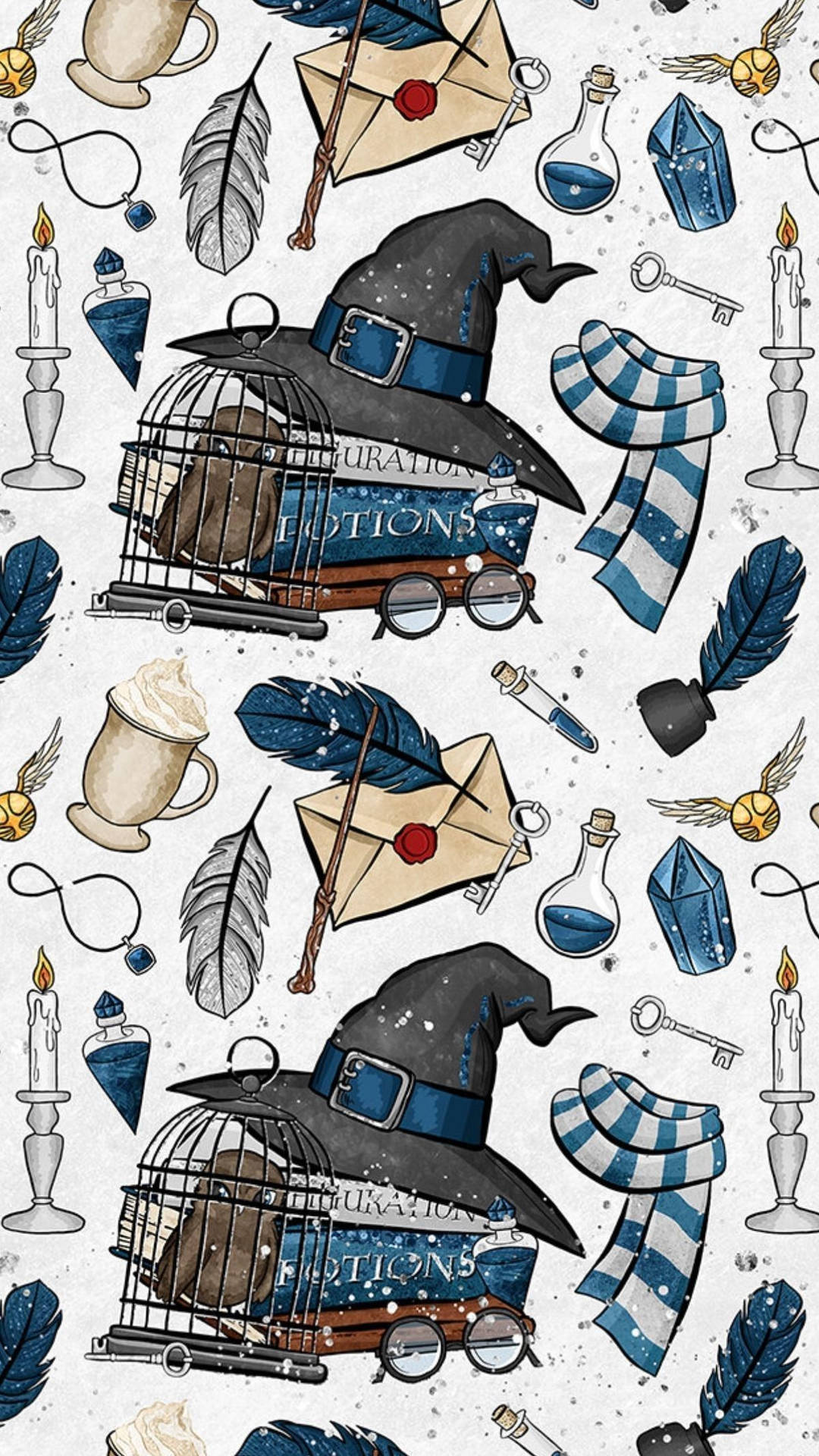 Cute Harry Potter Ravenclaw Pattern Background