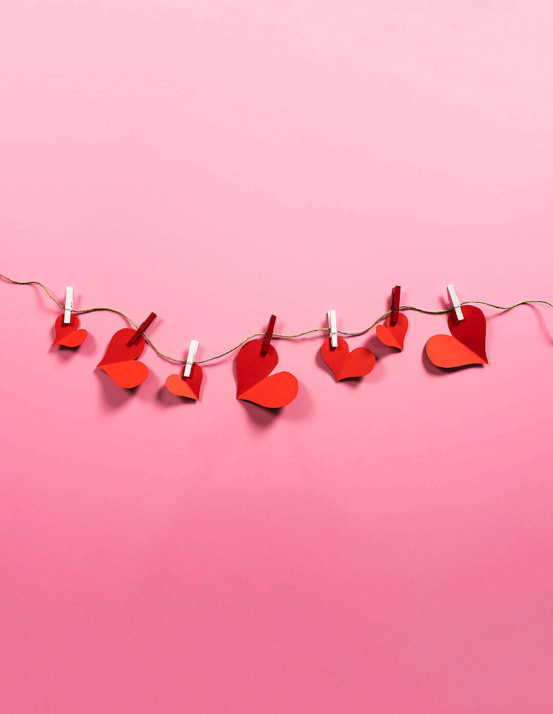 Cute Hd Heart Cut-out On String Background