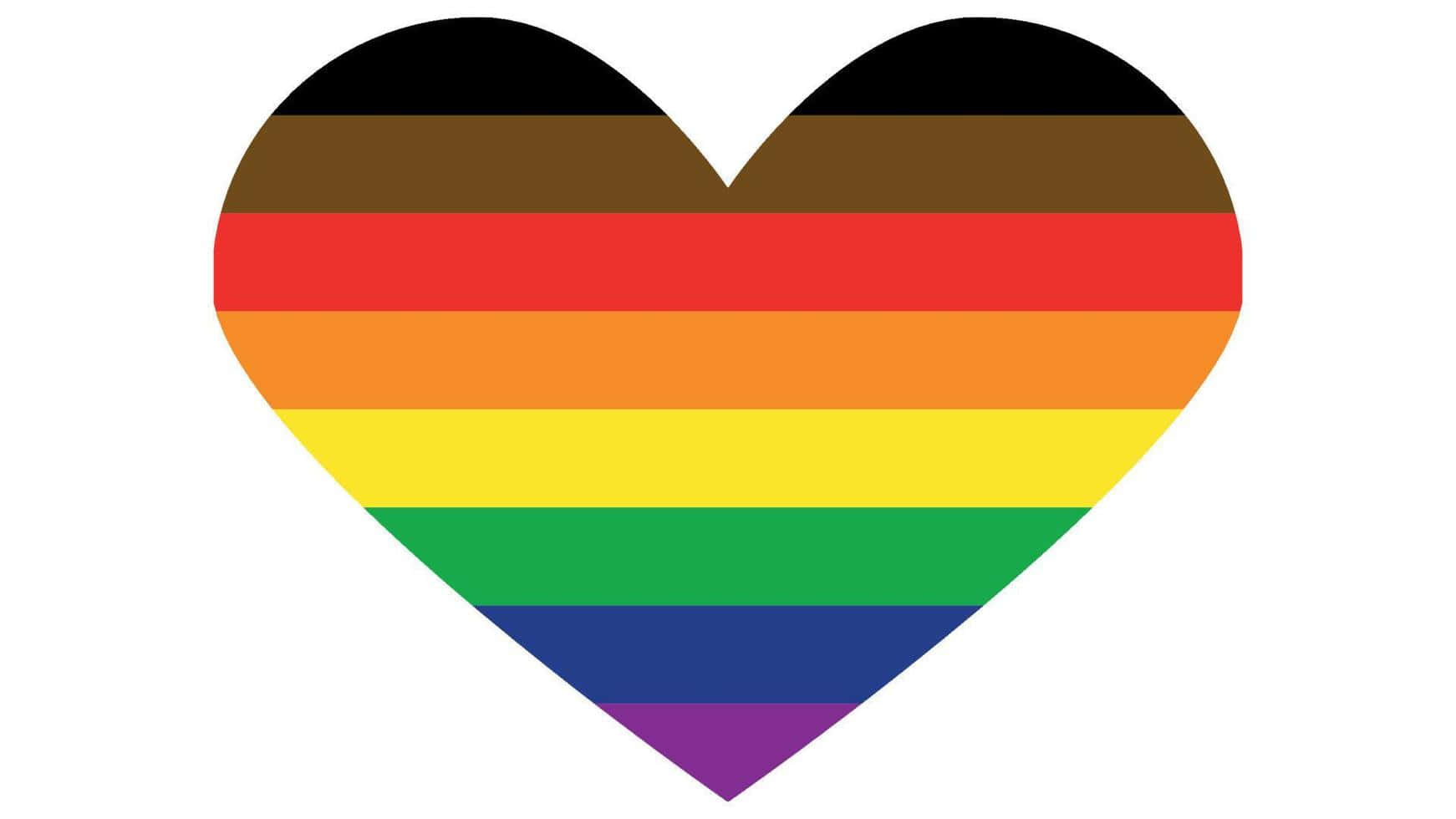 Cute Heart Lgbt Flag Background