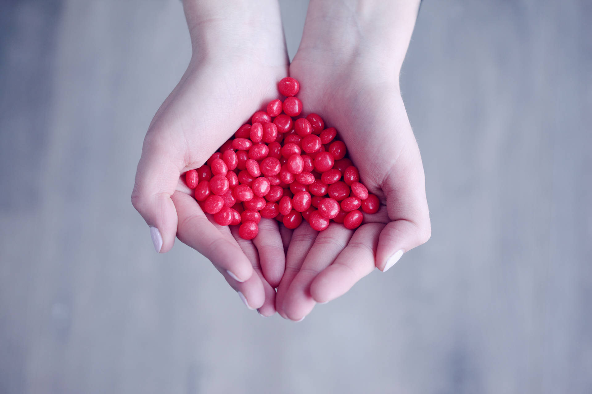 Cute Heart Made Of Candies Background