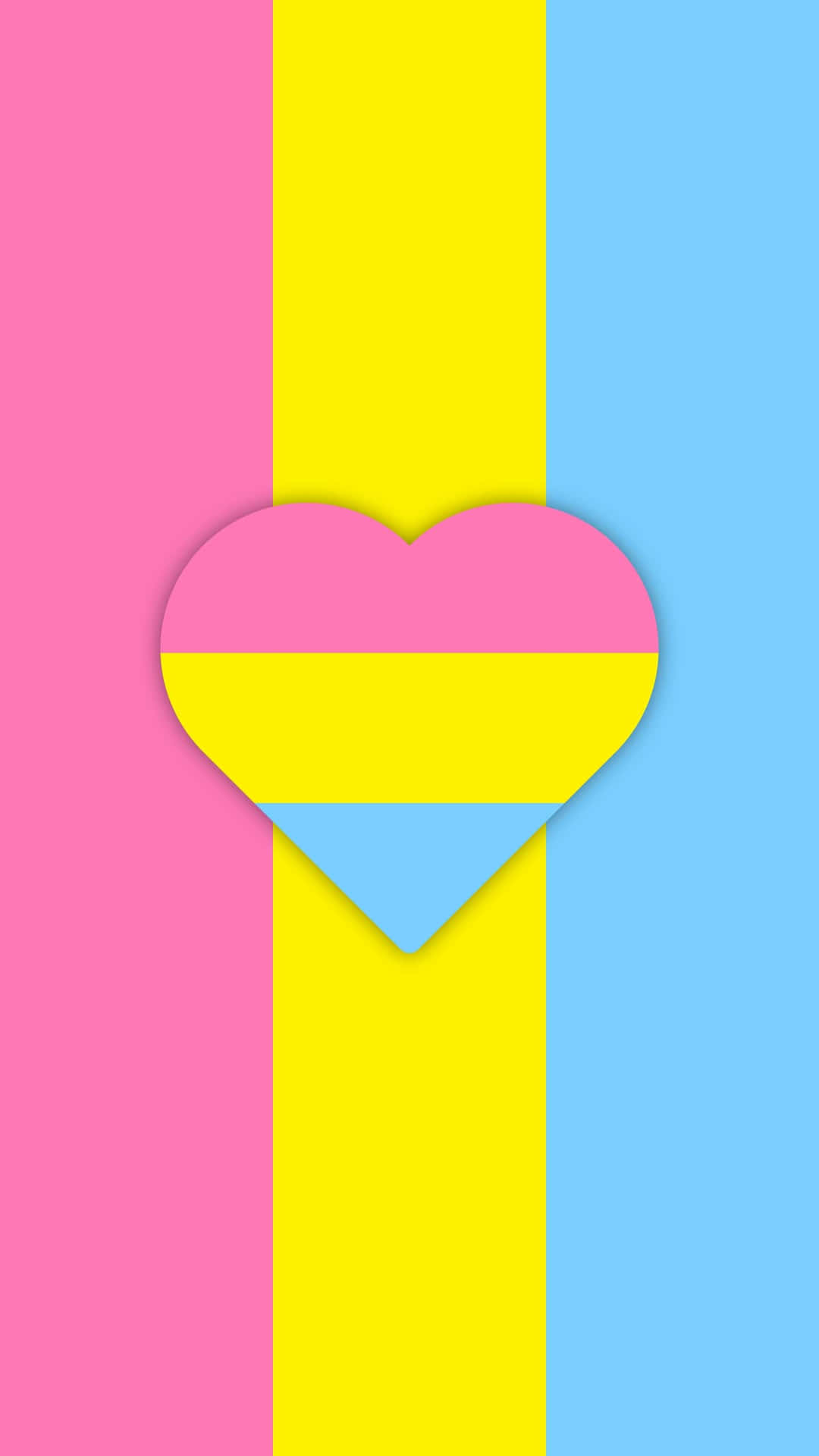 Cute Heart Pan Flag Digital Illustration Background