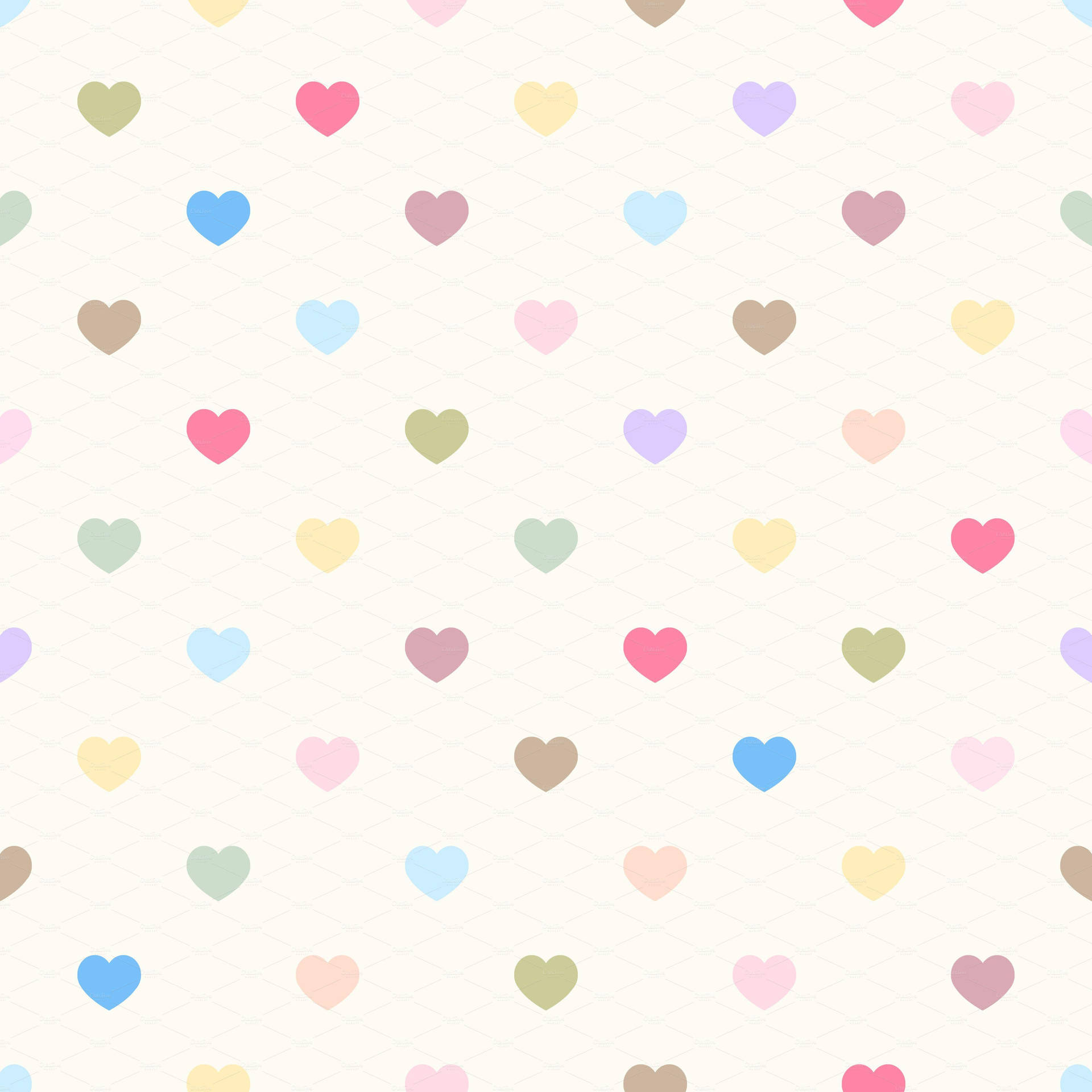 Cute Heart Polka Dots Background