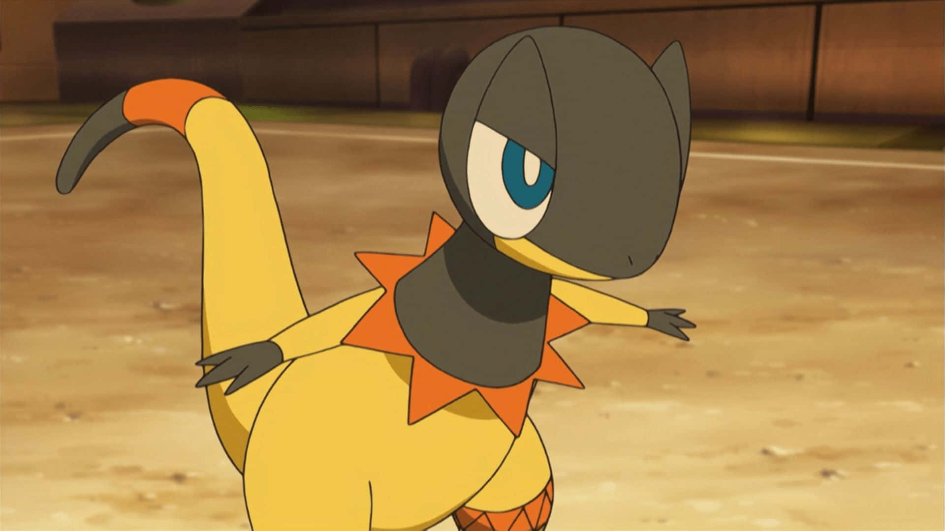 Cute Heliolisk In Anime Background