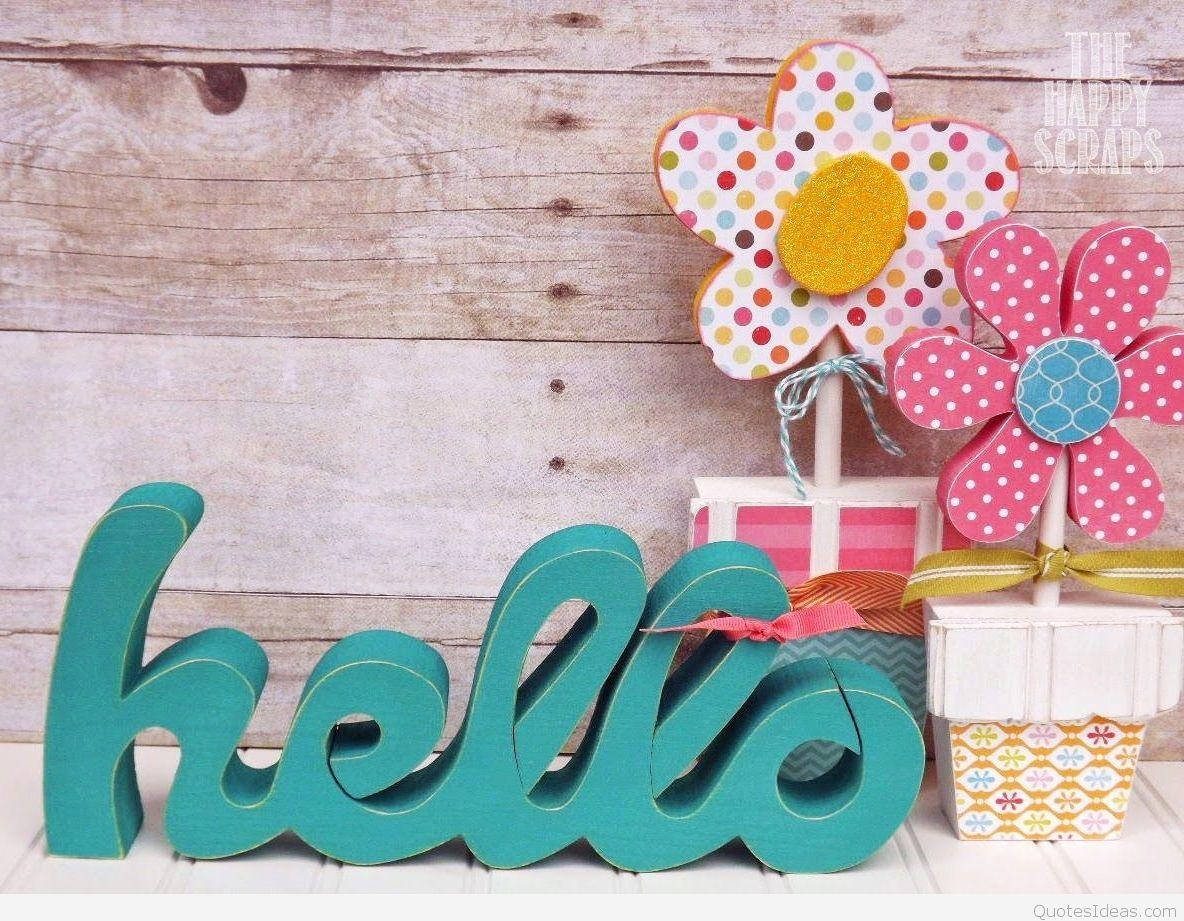 Cute Hello Backdrop With Flowers Background