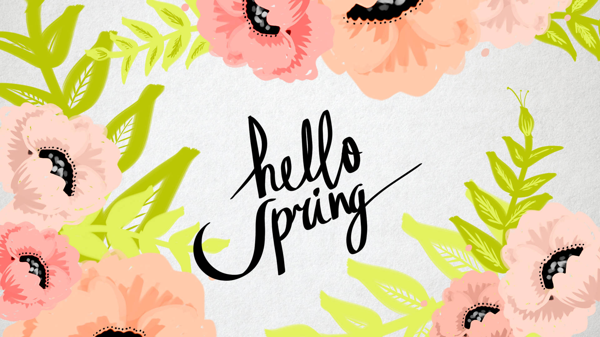 Cute Hello Spring Art Background