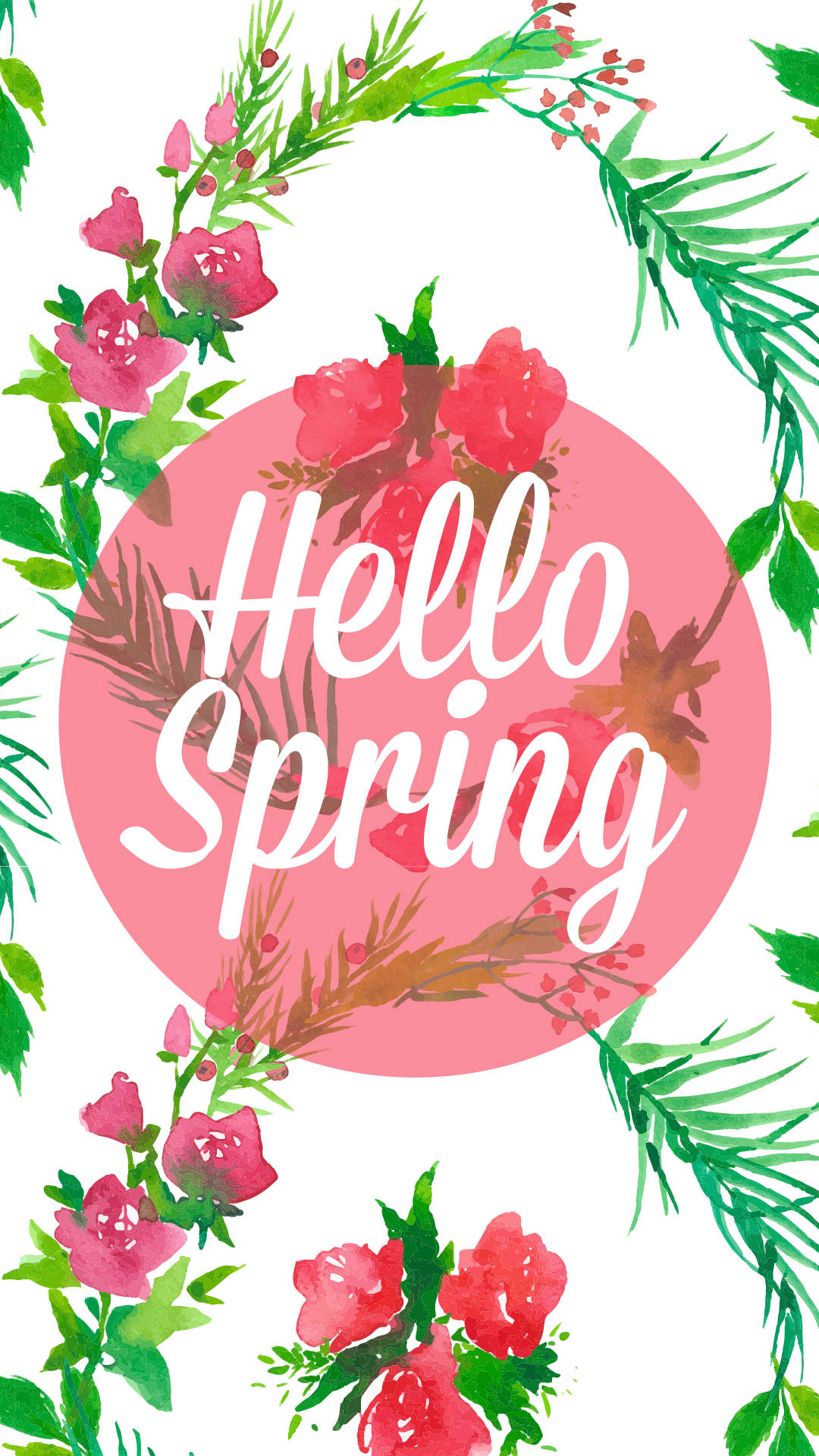 Cute Hello Spring Greetings Background