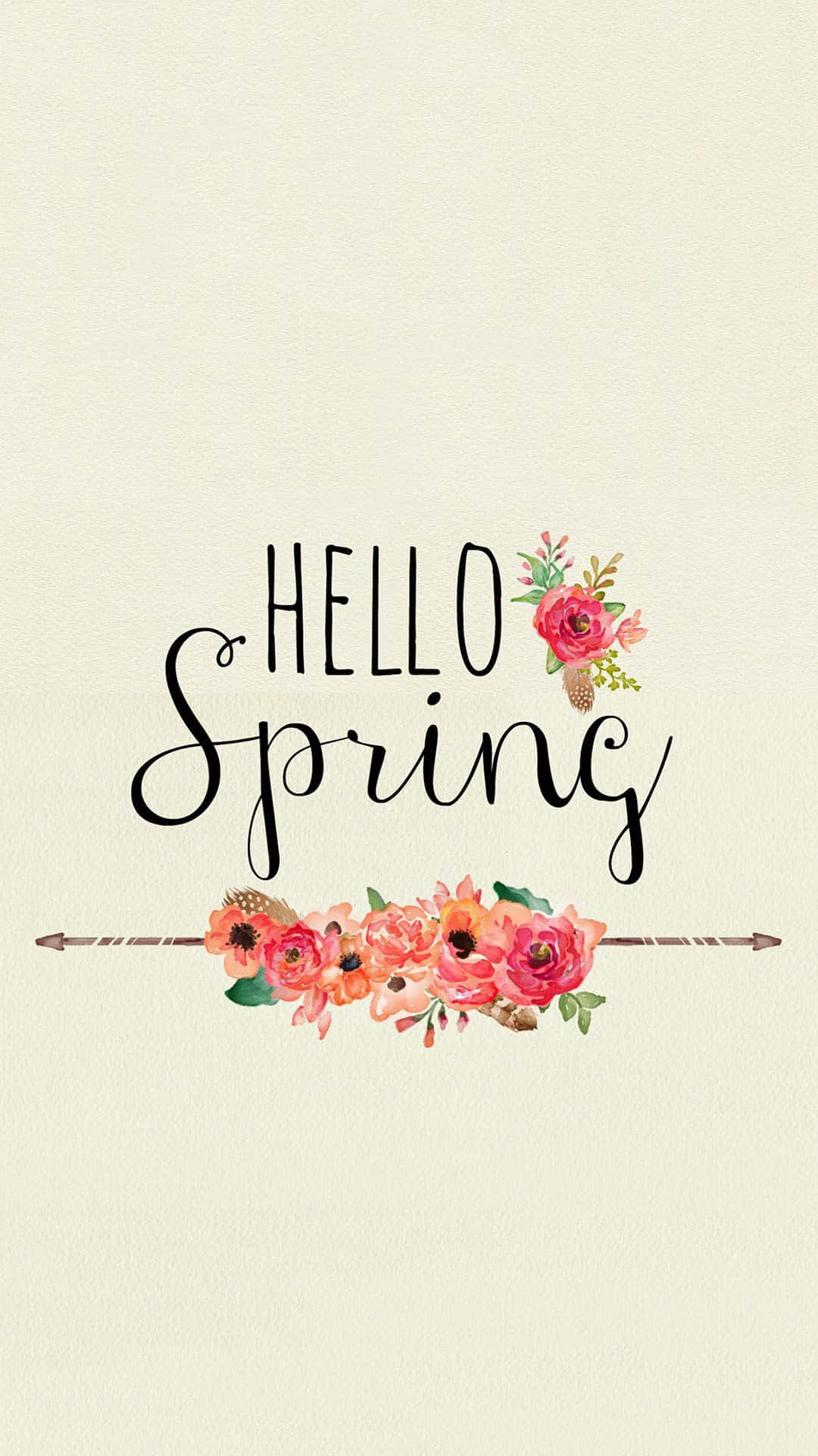 Cute Hello Spring Iphone Background