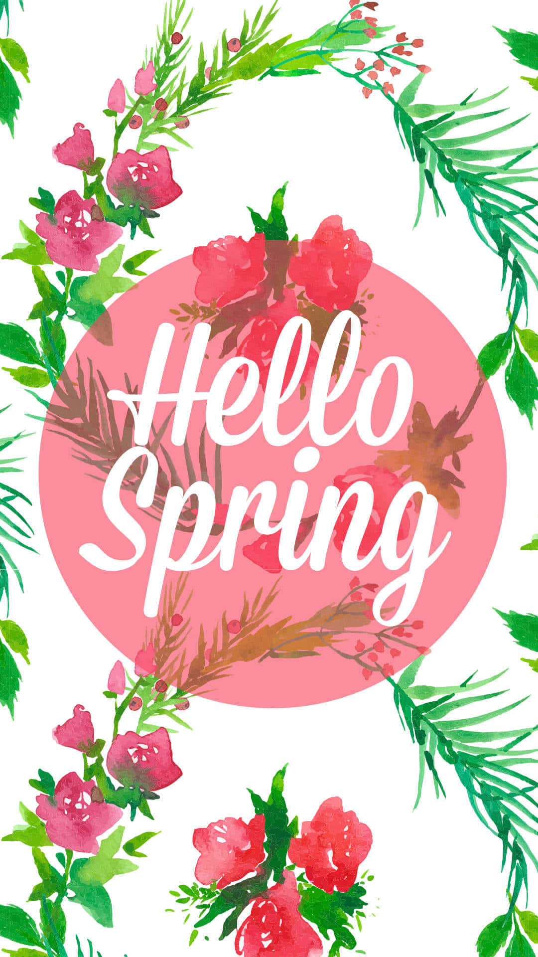 Cute Hello Spring Red Iphone Background