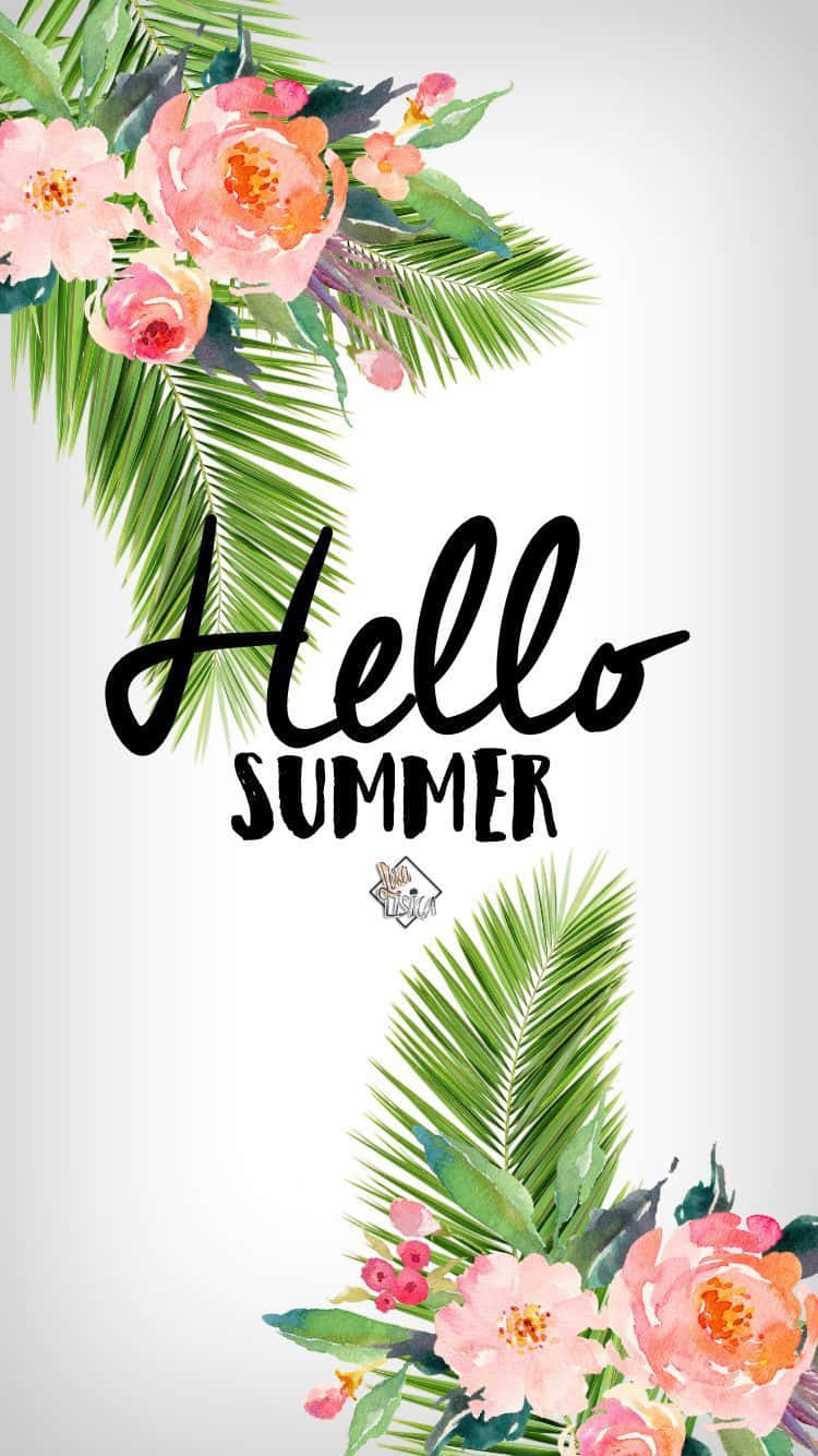 Cute Hello Summer Art Phone Background