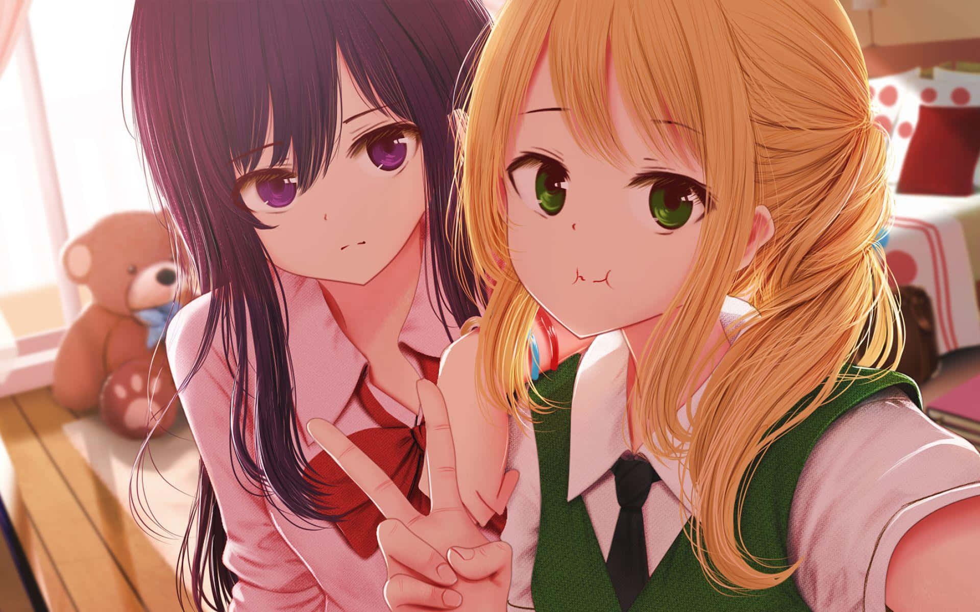 Cute Highschool Girl Citrus Anime Background