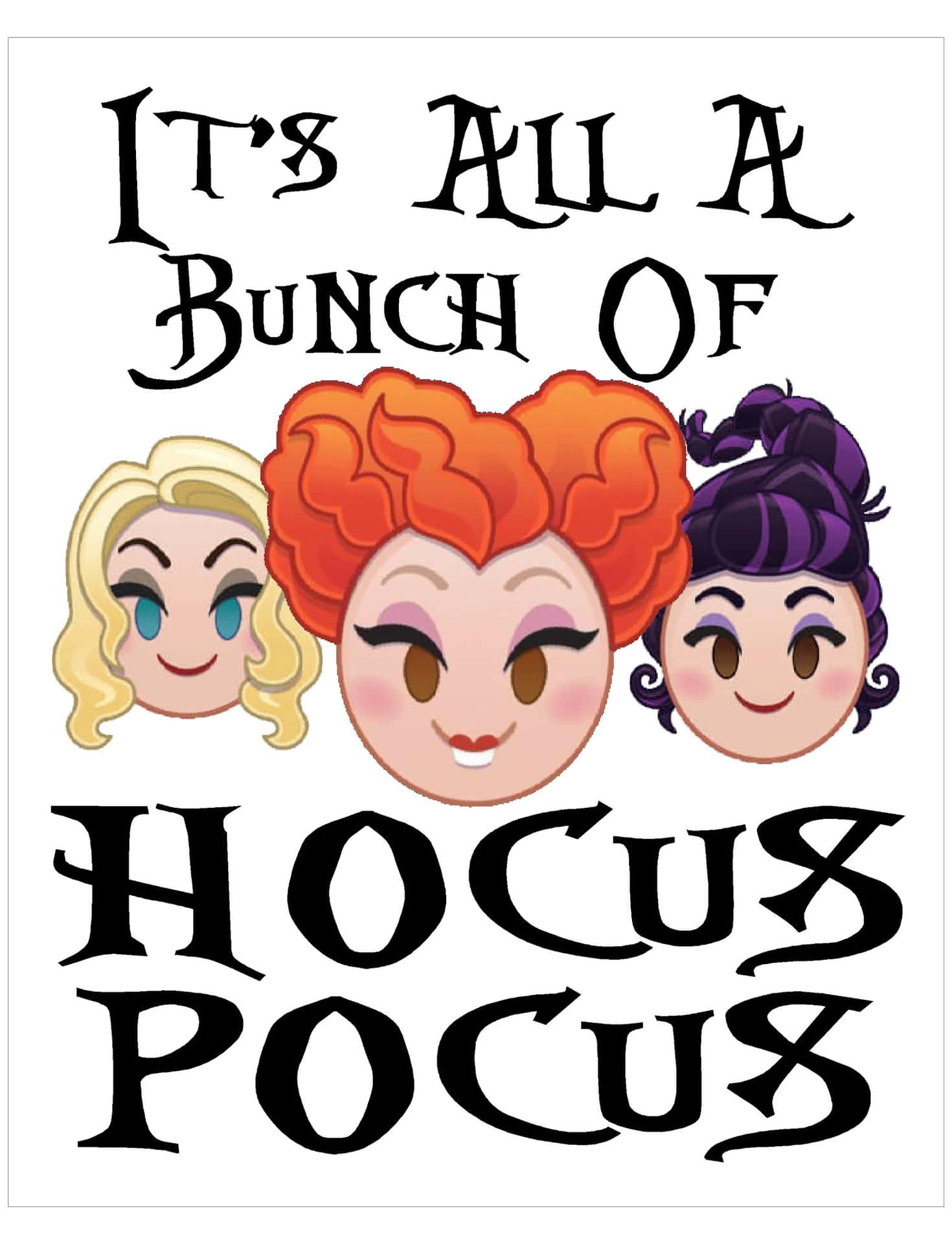 Cute Hocus Pocus Witches Illustration Background
