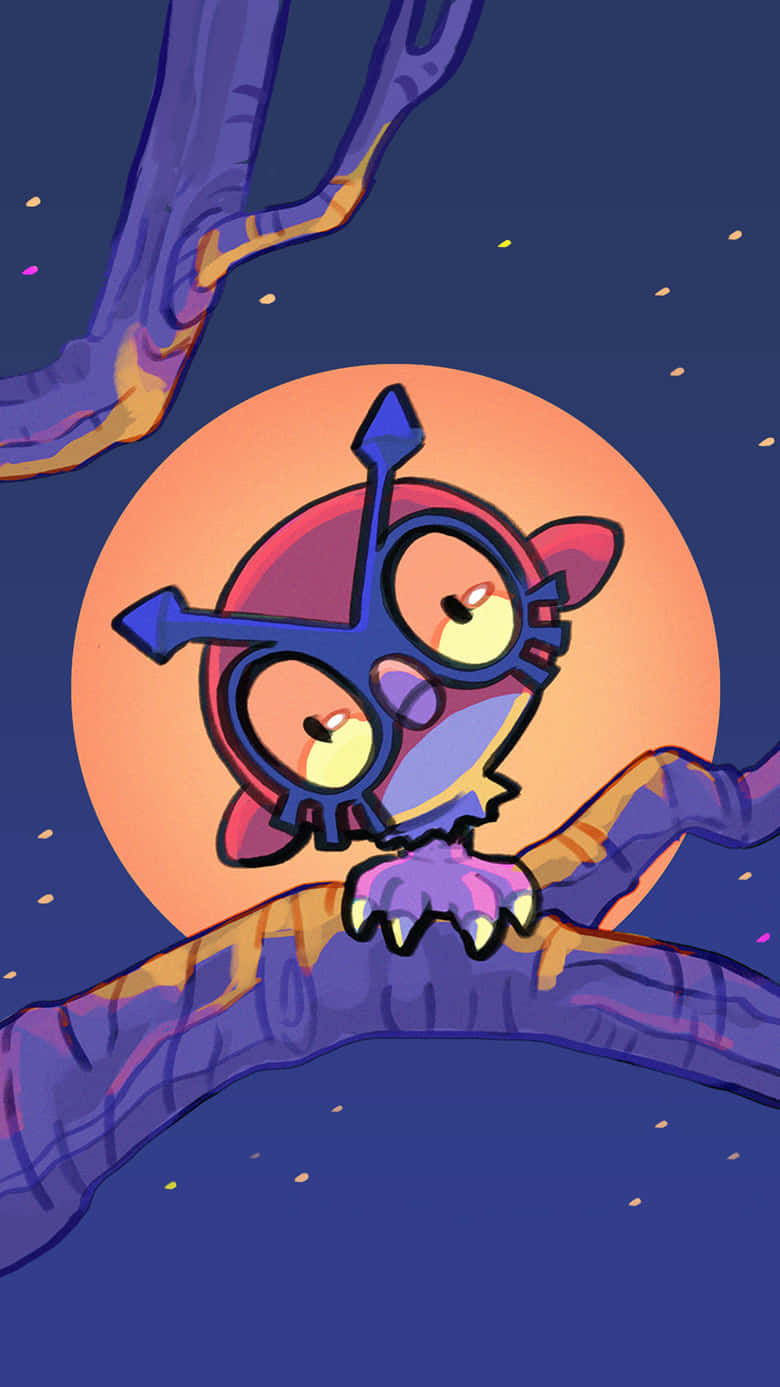 Cute Hoothoot Pokemon 2d Cartoon Background