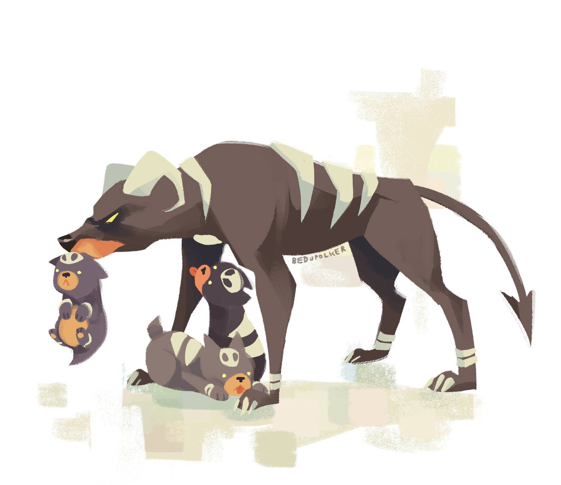 Cute Houndoom Family Background