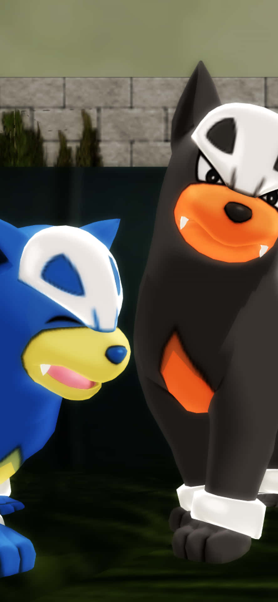 Cute Houndour And Shiny Houndour Phone Background