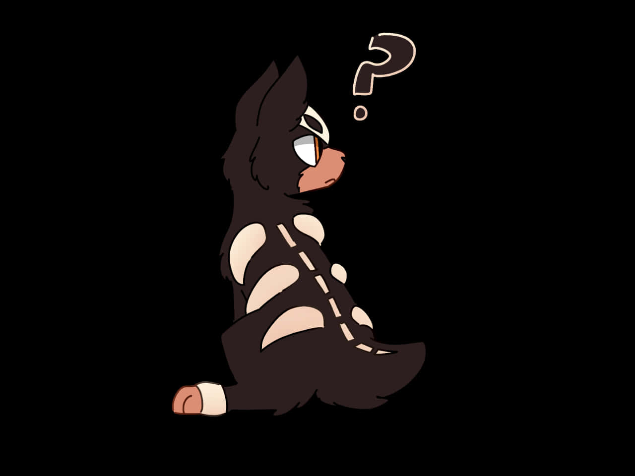 Cute Houndour With A Question Mark Background