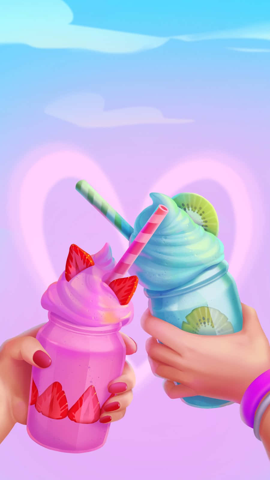 Cute Ice Cream Jar Summer Flavors Background