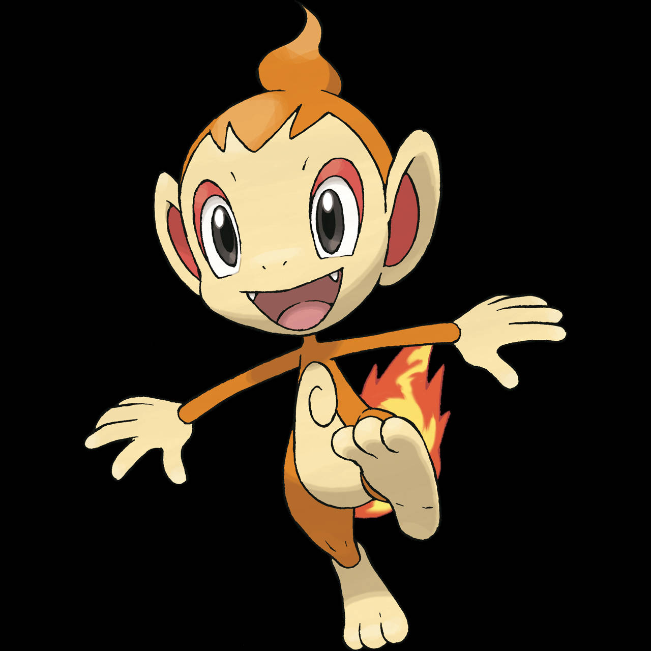 Cute Illustration Of Chimchar Walking Happily Background