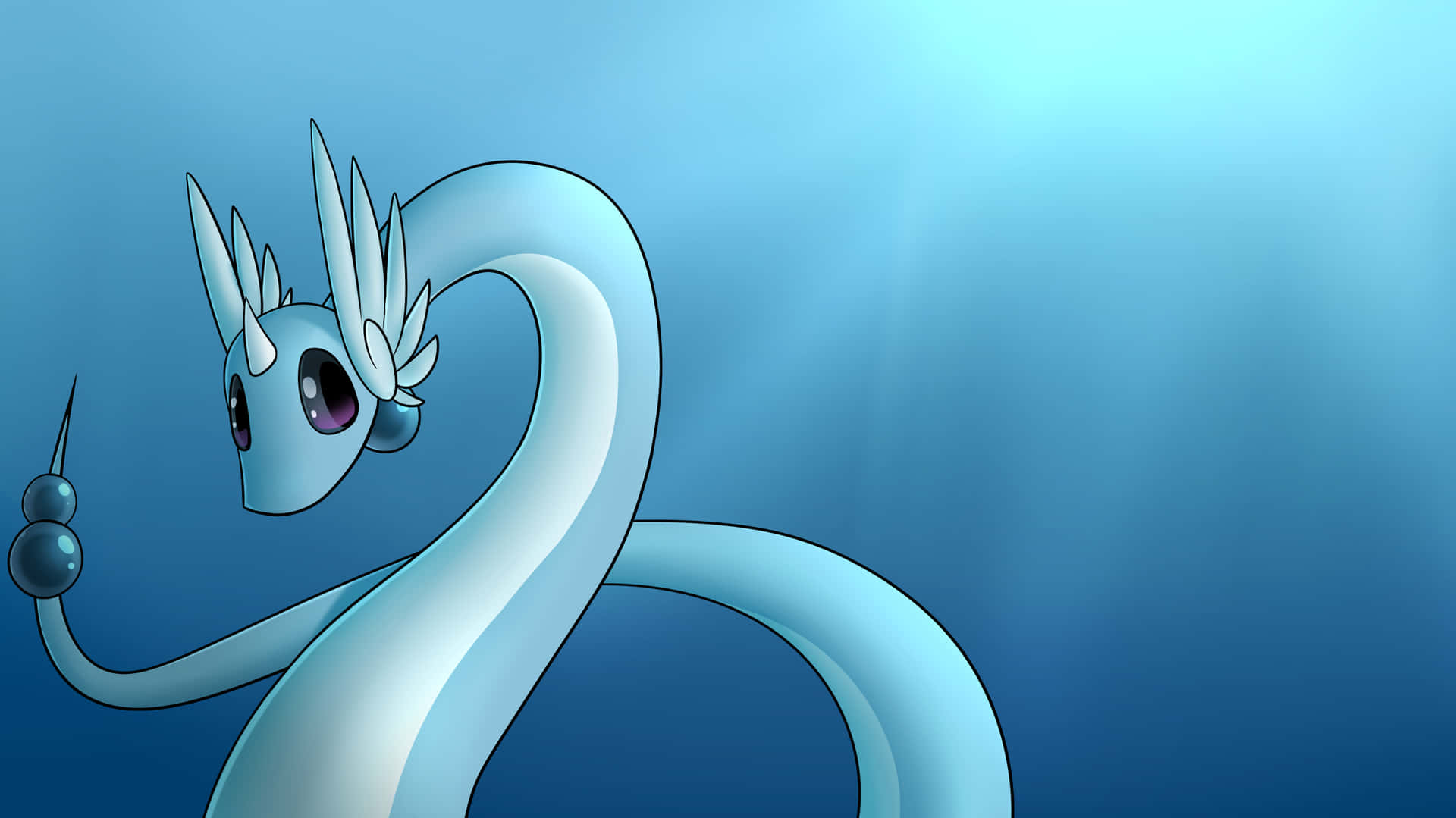 Cute Illustration Of Dragonair In Water Background